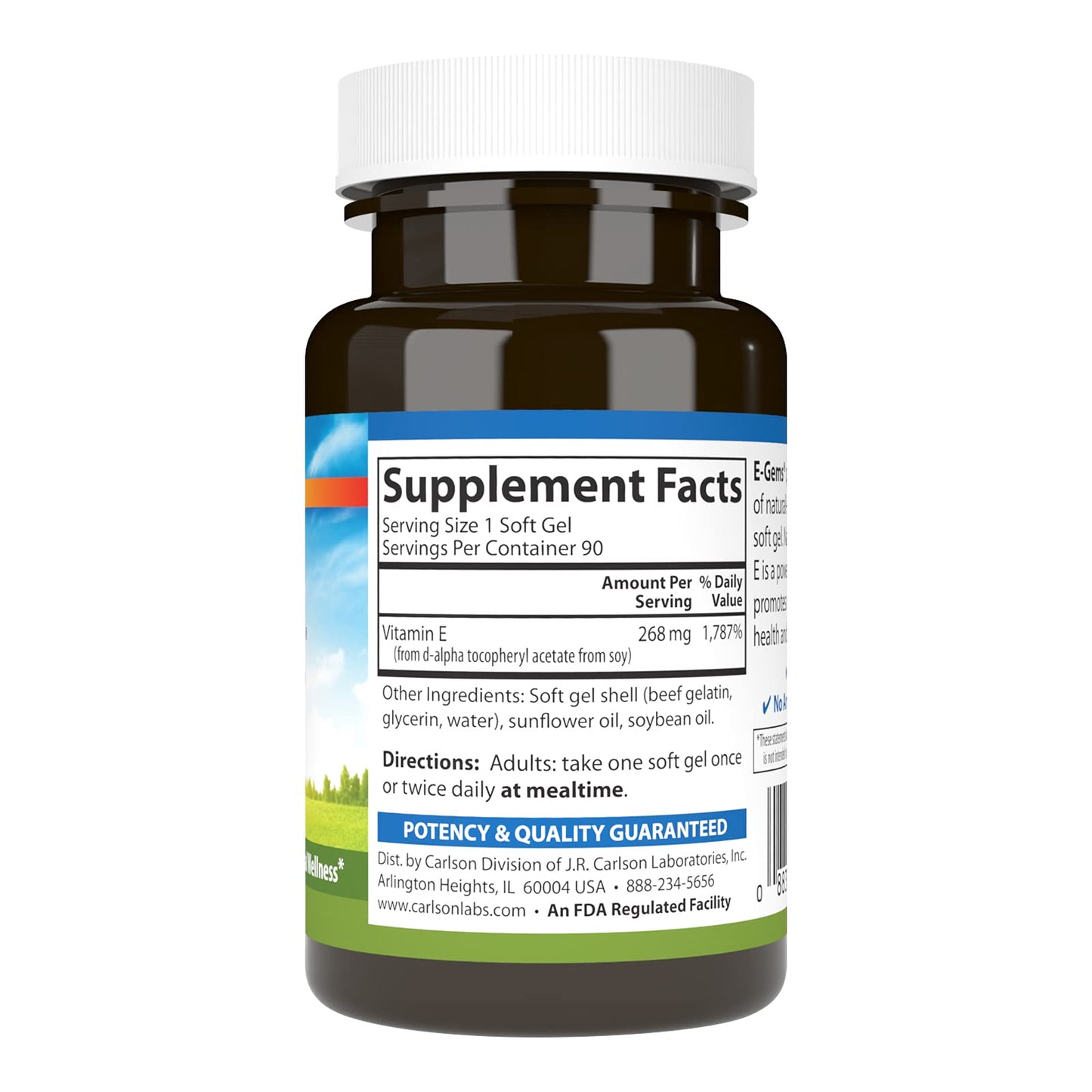 Carlson E-Gems Vitamin E Softgels 90