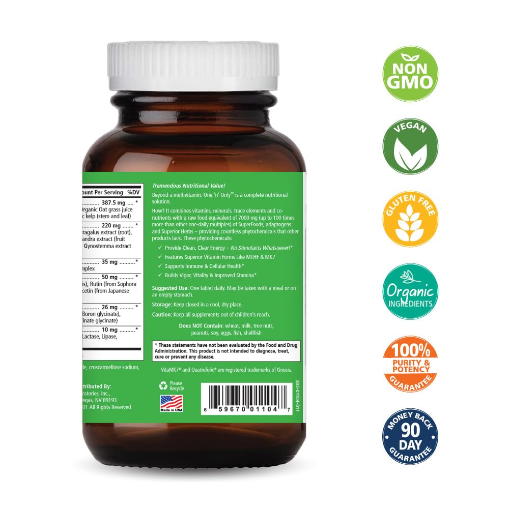 Pure Essence Labs One n Only Whole Food Multivitamin 90 Tablets