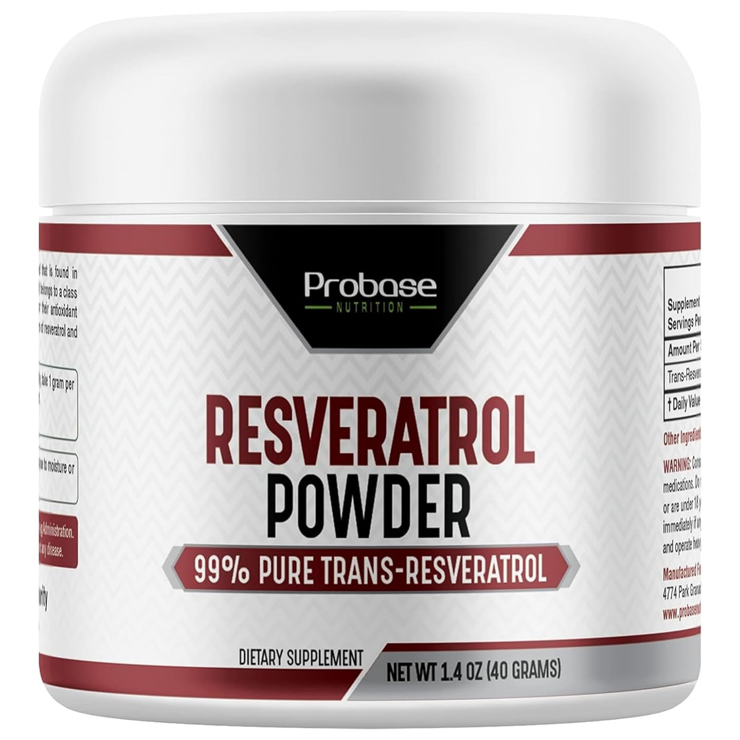 Probase Nutrition Trans Resveratrol Powder 1.42 Ounce