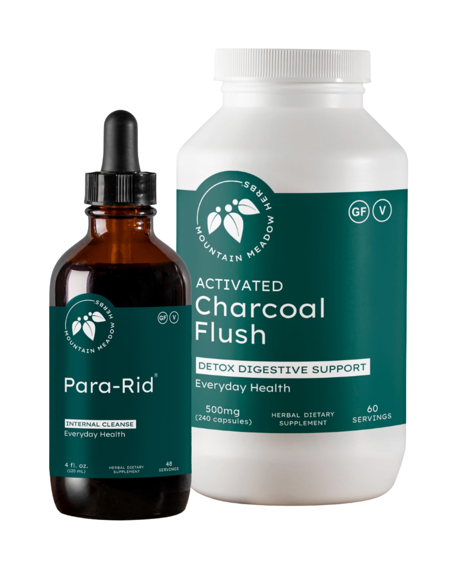 Mountain Meadow Herbs Herbal Digestive Cleanse Kit – Bitters Tincture & Charcoal Binder for Gas, Bloating, Gut Health & Internal Balance, Capsule & Drop, 2