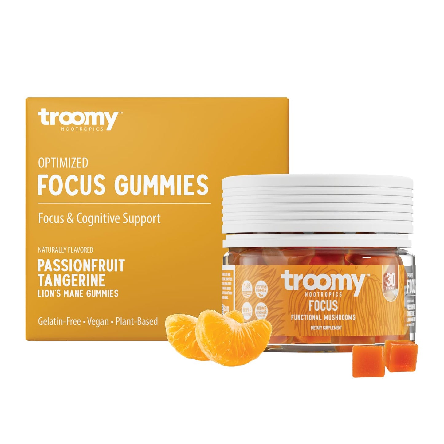Troomy Nootropics Lion's Mane Focus Gummies, 30 Count