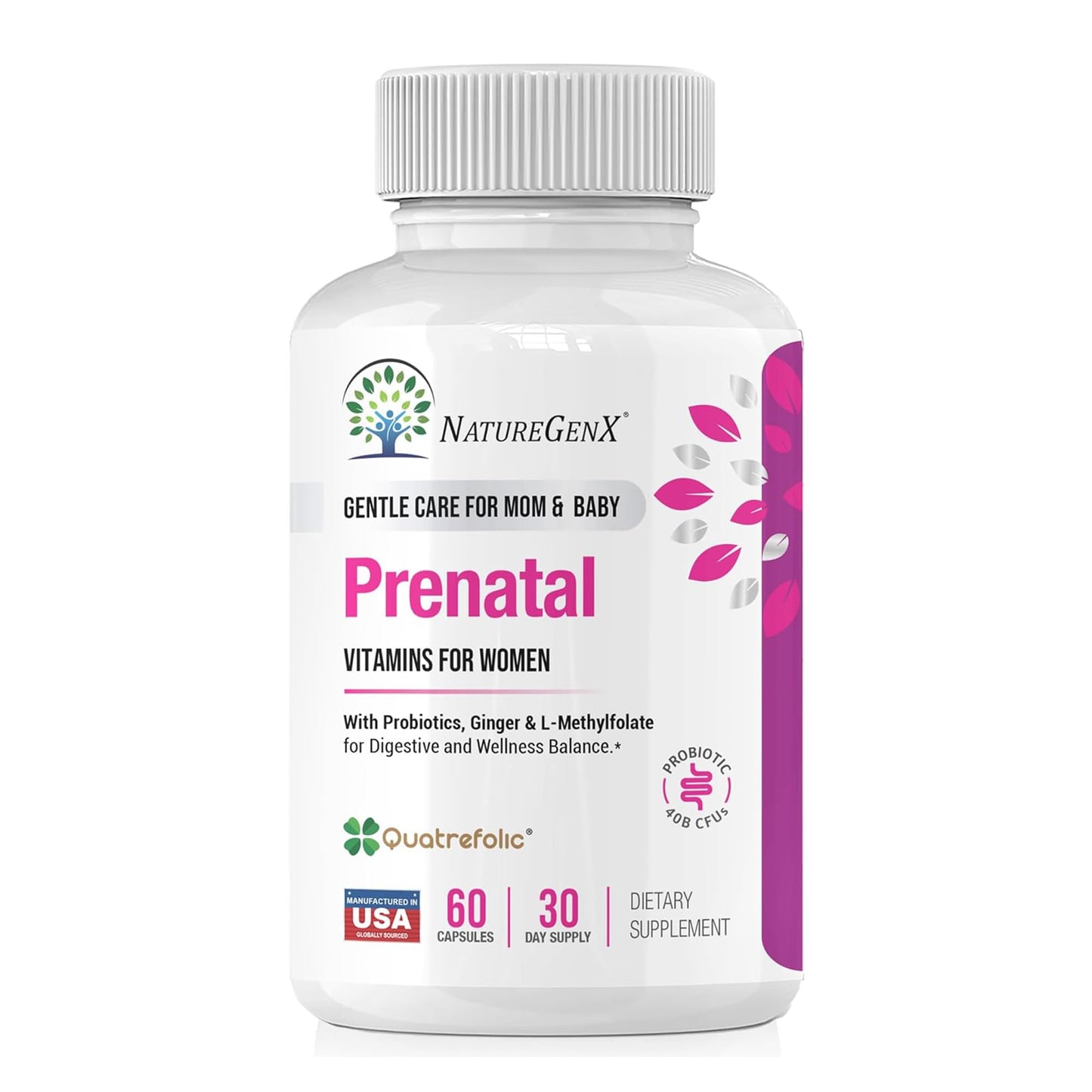 NatureGenX Methyl Prenatal with Probiotics Capsules, 60
