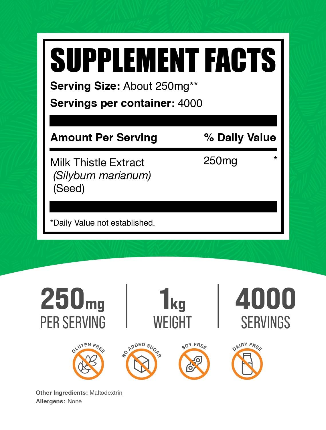 BulkSupplements Milk Thistle Extract Powder 35.27 oz