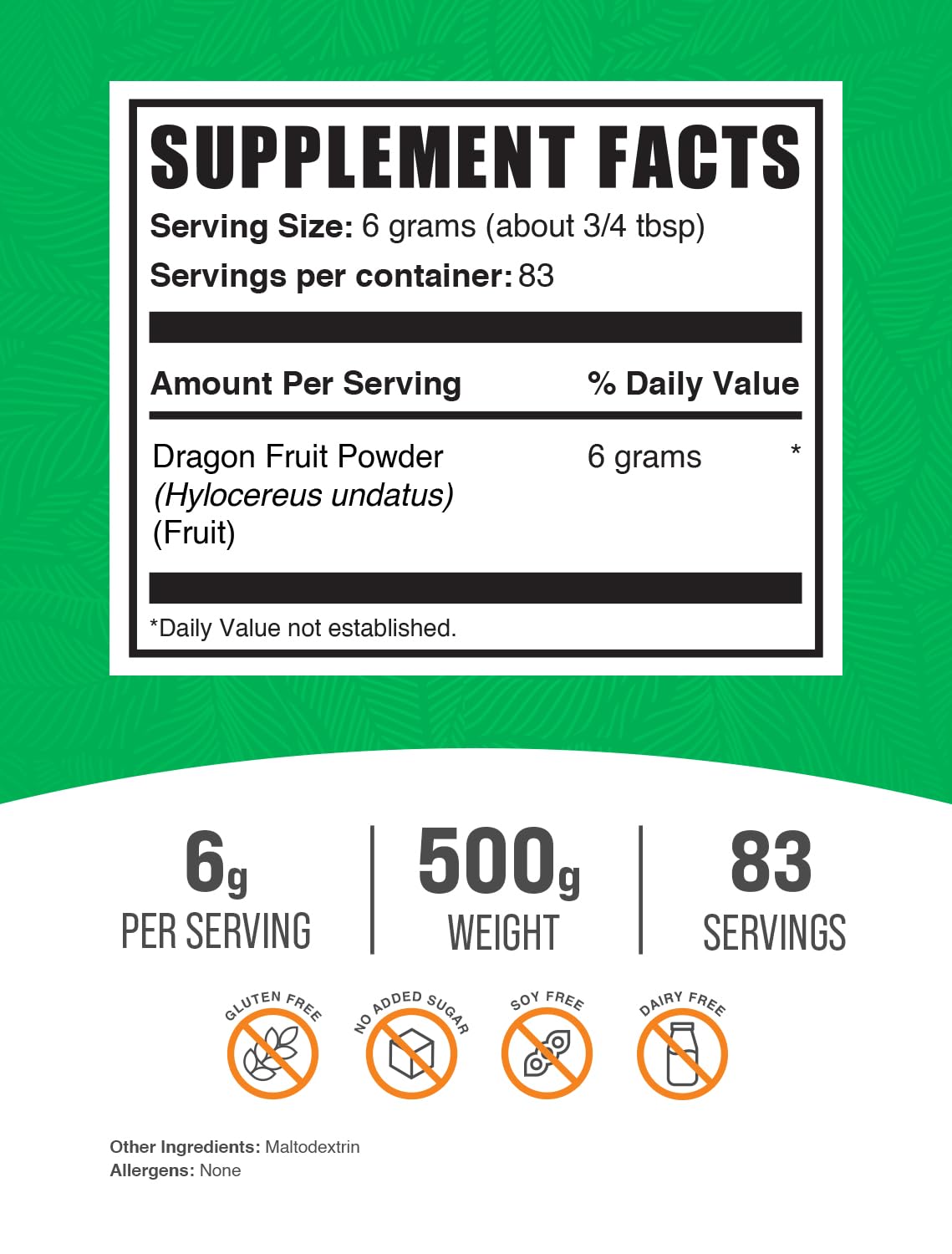 BulkSupplements Dragon Fruit Powder 17.64