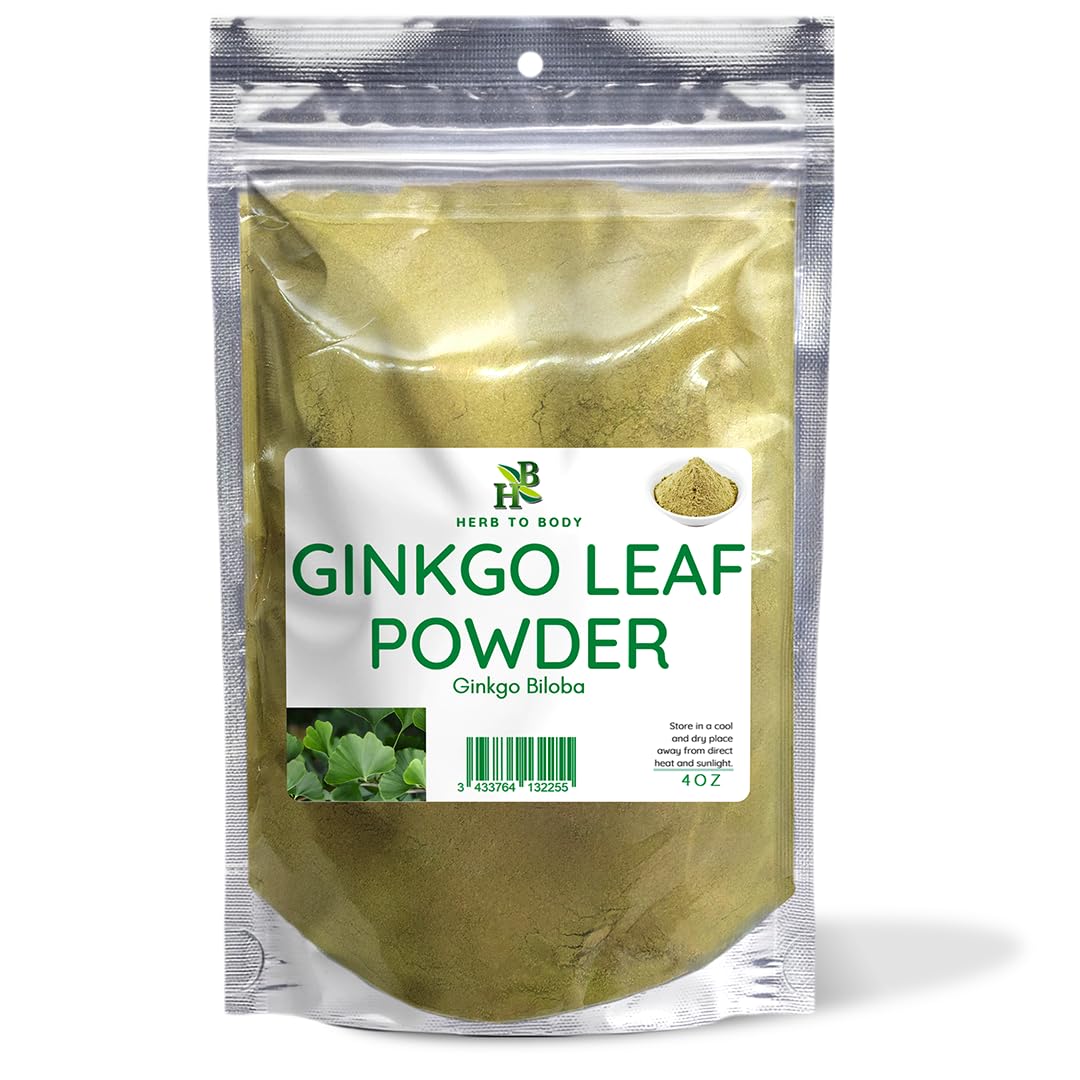 Herb To Body Ginkgo Biloba Leaf Powder 4 Ounces