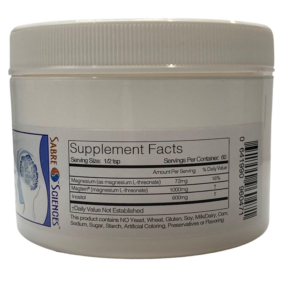 Sabre Sciences MagT Magnesium L-Threonate Powder, 3.524 oz