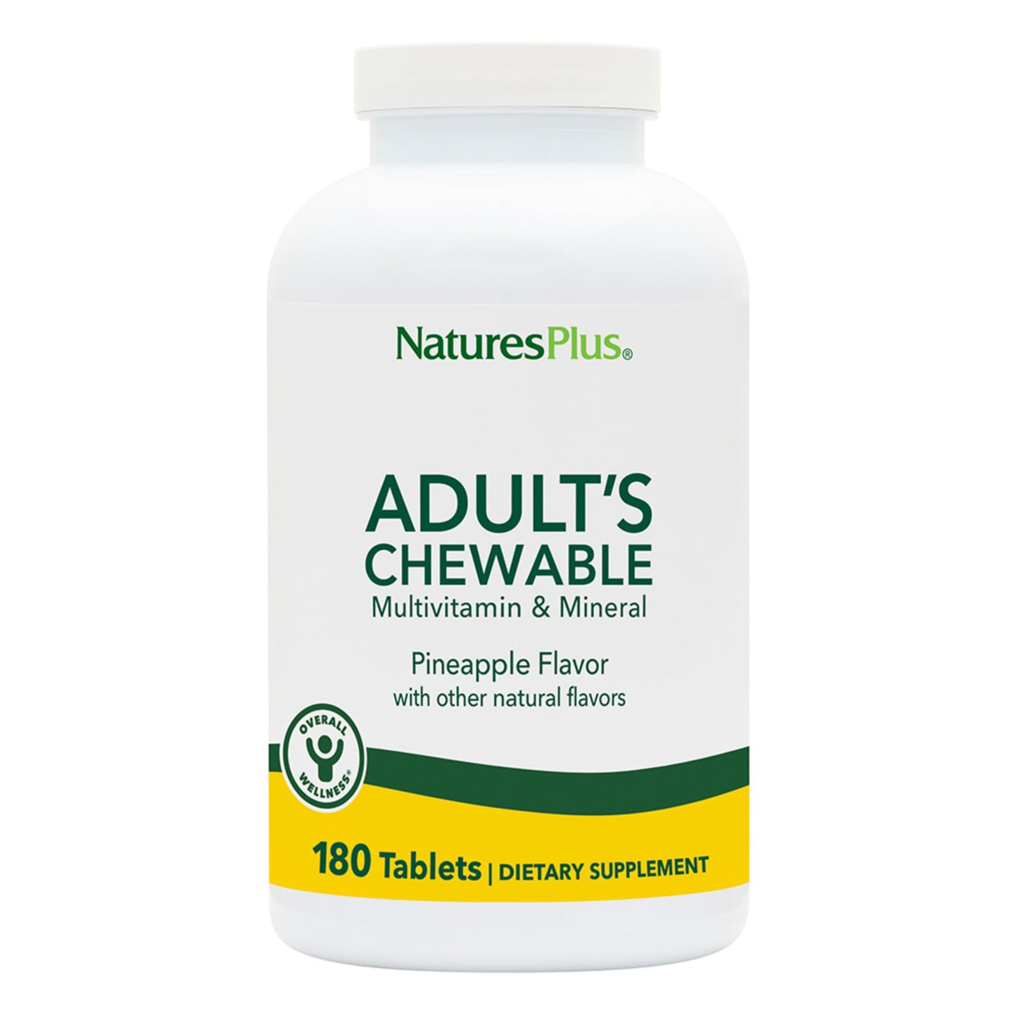 NaturesPlus Adult’s Multivitamin & Mineral Supplement Chewable Pineapple Flavor, 360 Total Servings