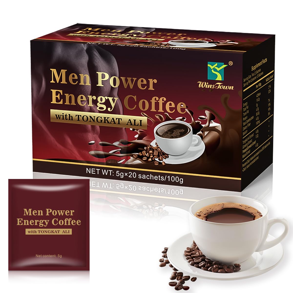 FARWIX Maca Coffee for Men Herbal Energy Coffee with Tongkat Ali Powder, 4 Ounce