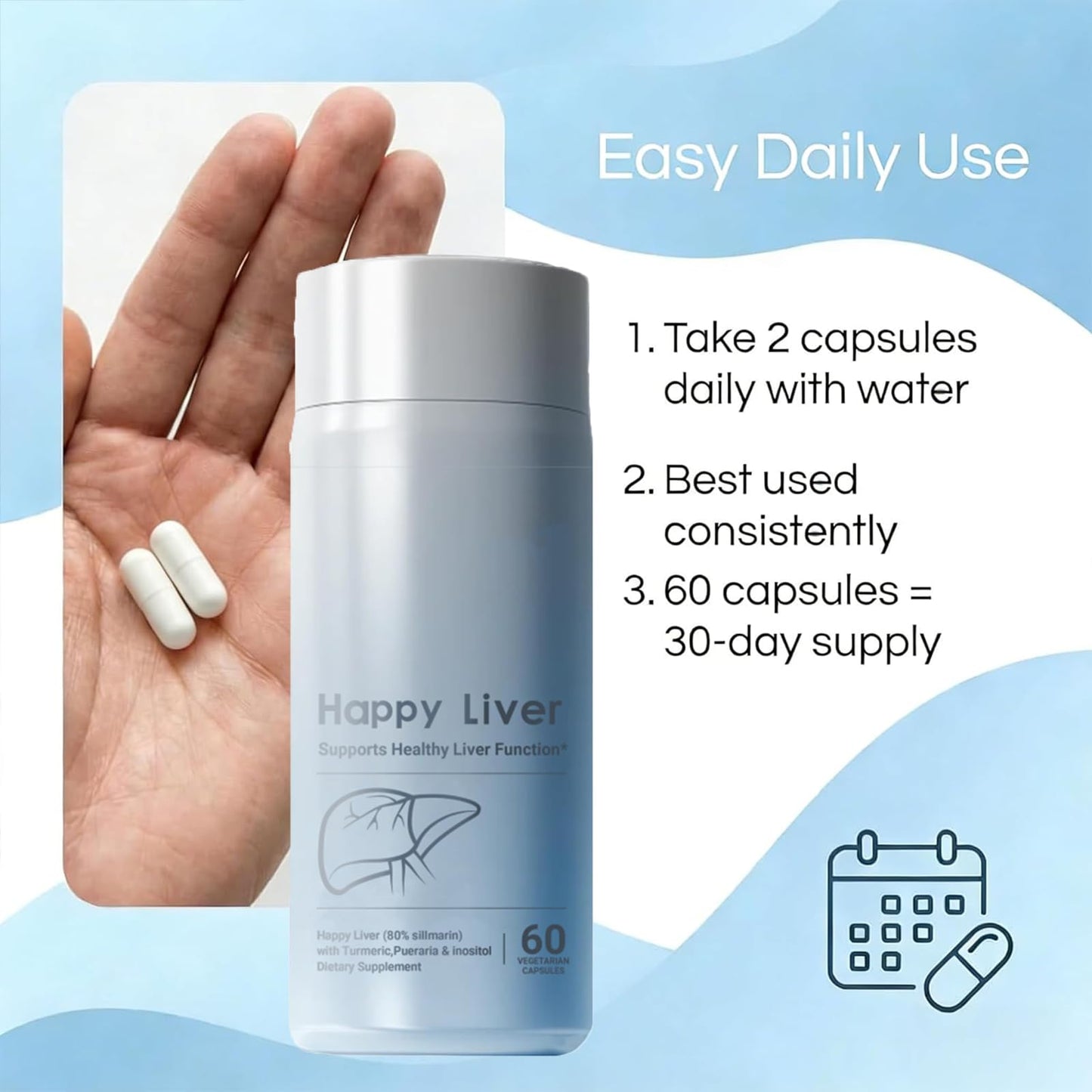 Happy Liver Milk Thistle Capsule, 60 Count