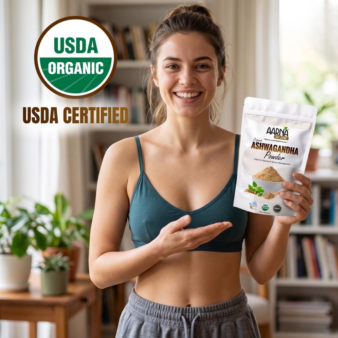 AARNA ORGANIC Ashwagandha Powder for Stamina and Stress Management 8 Ounce