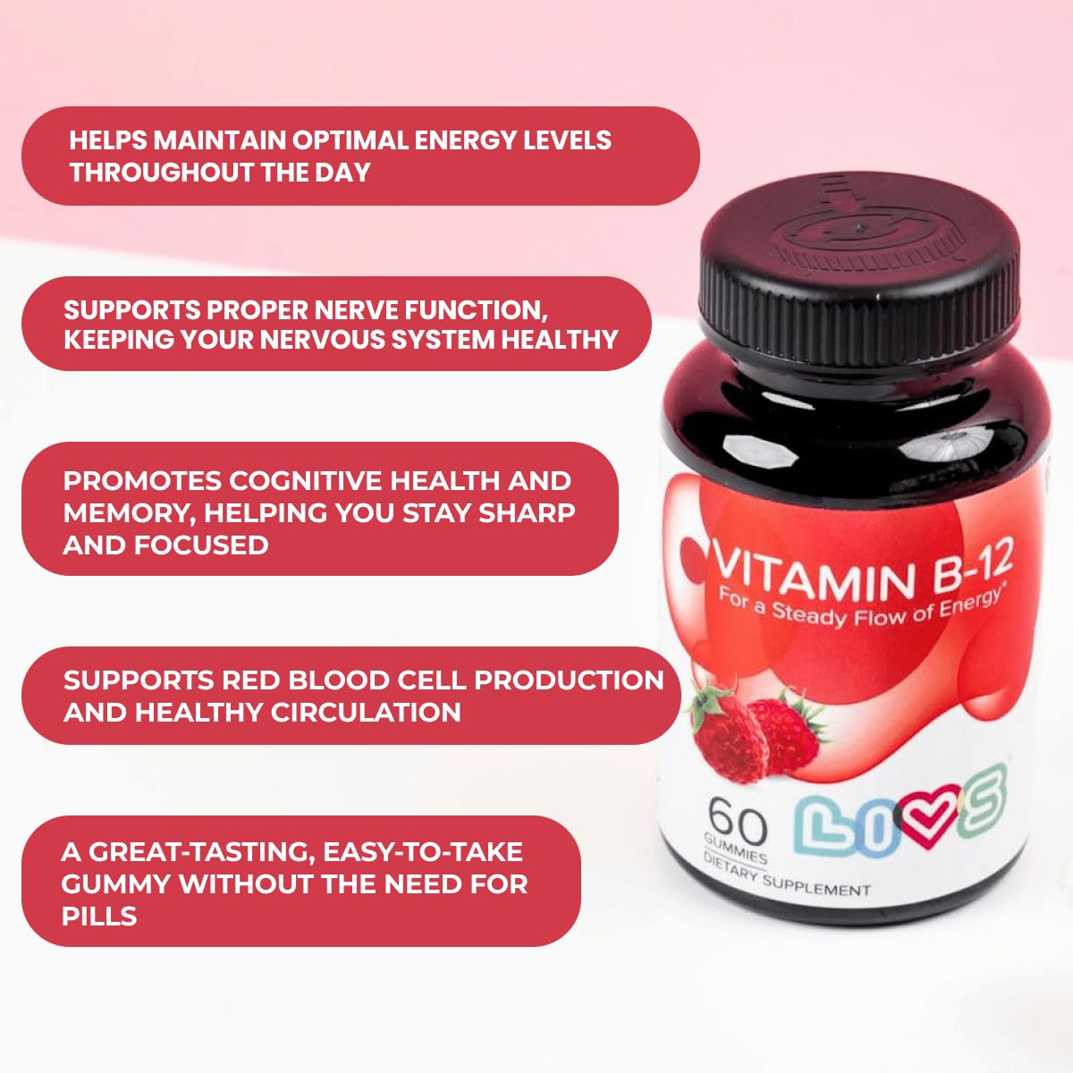 LIVS Vitamin B12 Gummies 60 Count