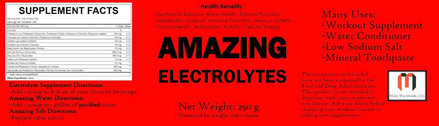 Generic Amazing Electrolytes Powder 8.82 Ounce