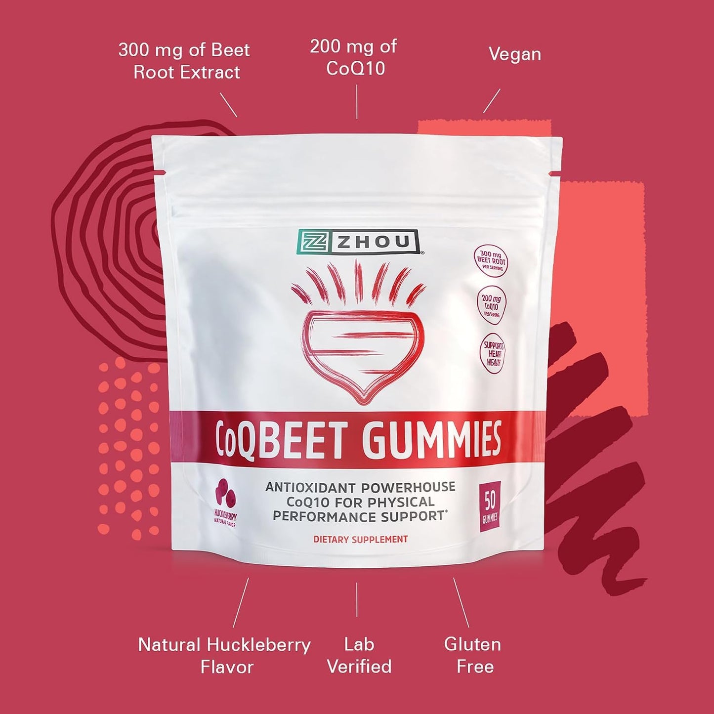 ZHOU CoQBeet Gummy 50 Count