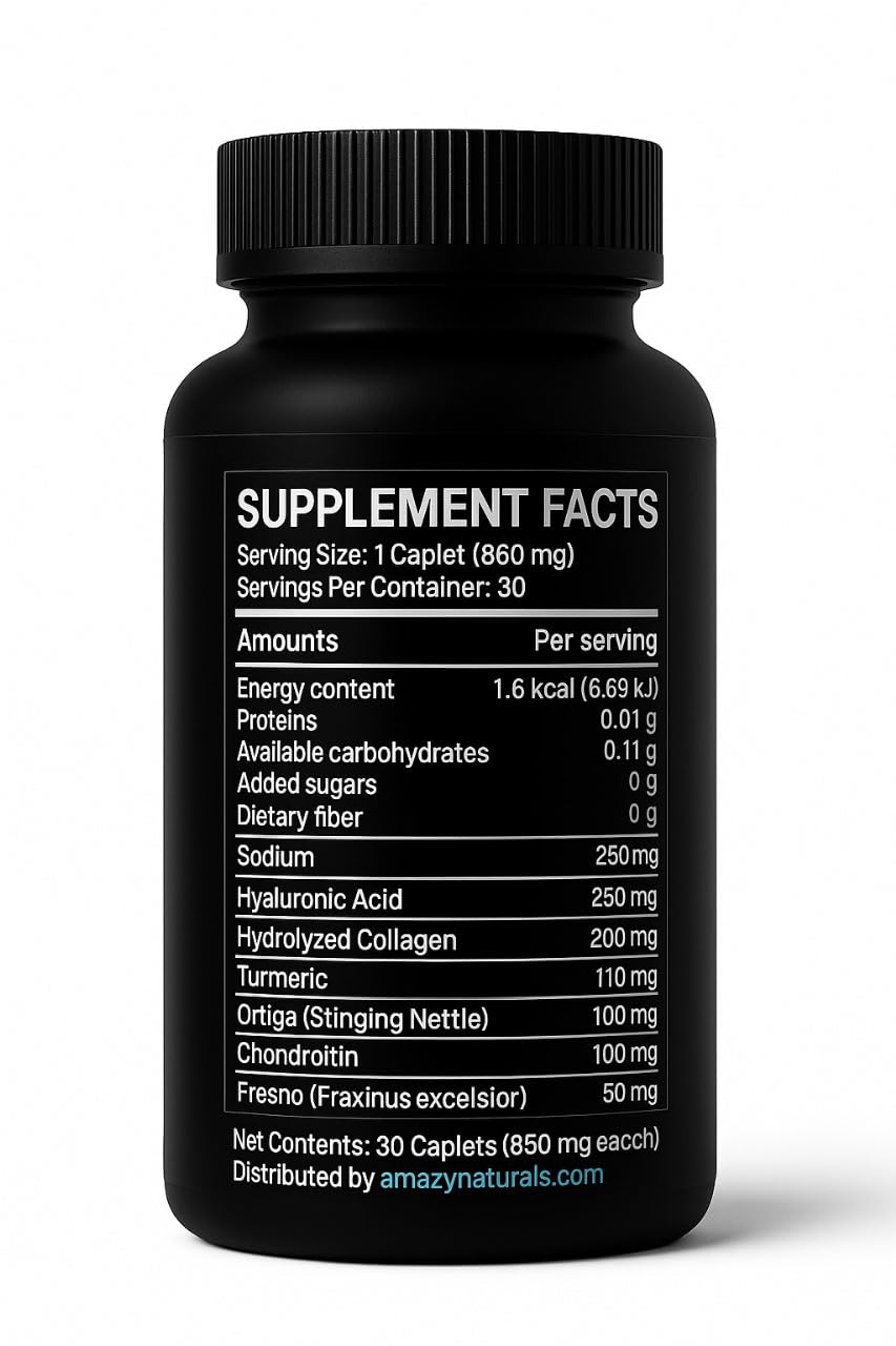 Ambition Exclusive Wear Flexiwell Joint Support Supplement with Hyaluronic Acid, Collagen, Turmeric Capsules, 30 Capsules