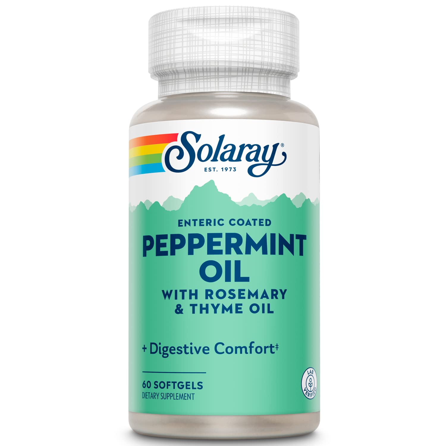 SOLARAY Peppermint Oil with Rosemary Oil & Thyme Oil Softgels, 60 Count