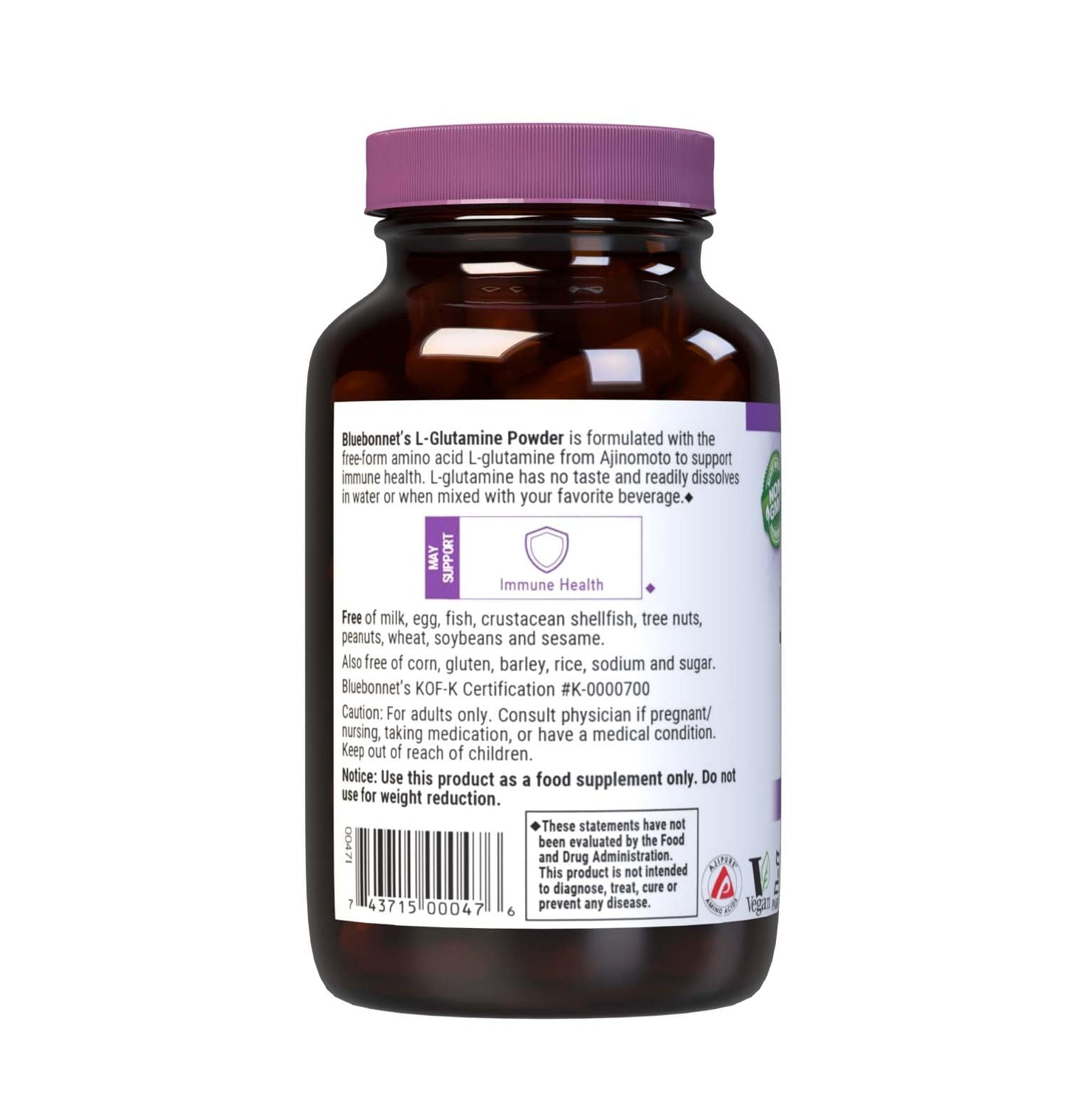 BlueBonnet L-Glutamine Powder 5000mg, 4 oz