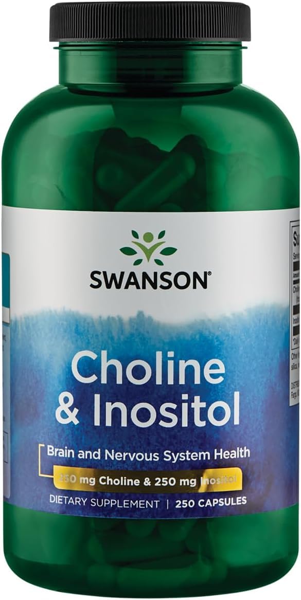 Swanson Choline & Inositol Nerve Support Mental Function Capsules, 250 Count