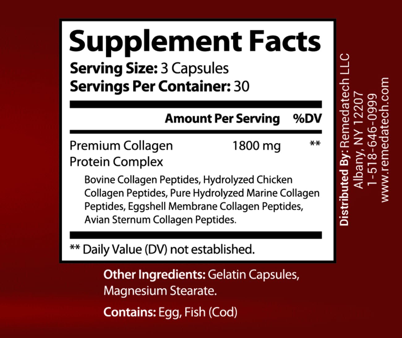 Nevancia Adult Premium Collagen Capsules, 1800 mg Hydrolyzed Collagen (Types I–V), Supports Skin Elasticity, Hair Growth, Joint & Bone Health, for Men & Women, 90 Capsules