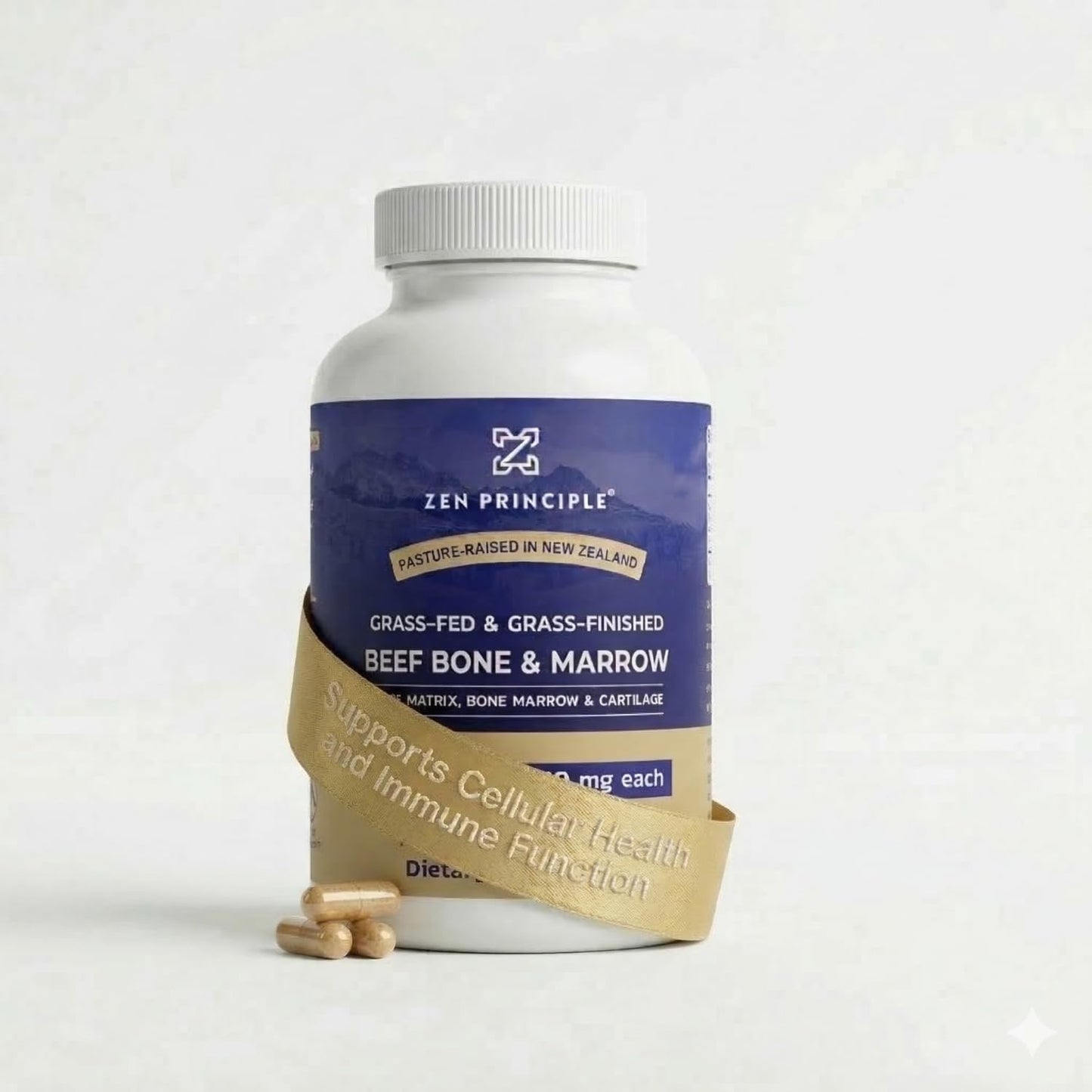 Zen Principle Grass Fed Beef Bone Marrow Supplement Capsules 210 Count