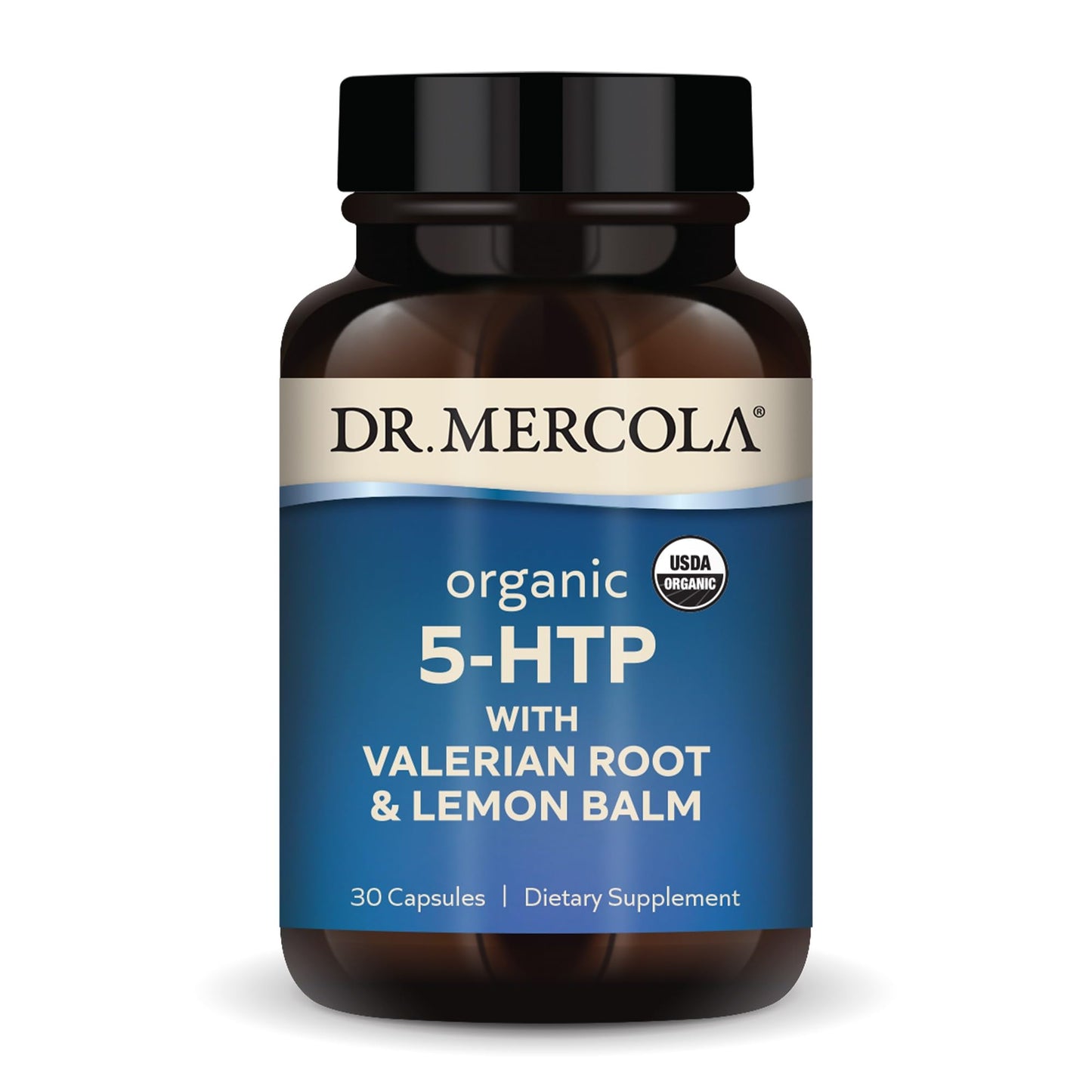 Dr. Mercola Organic 5-HTP with Valerian Root and Lemon Balm Capsules, 30 Count