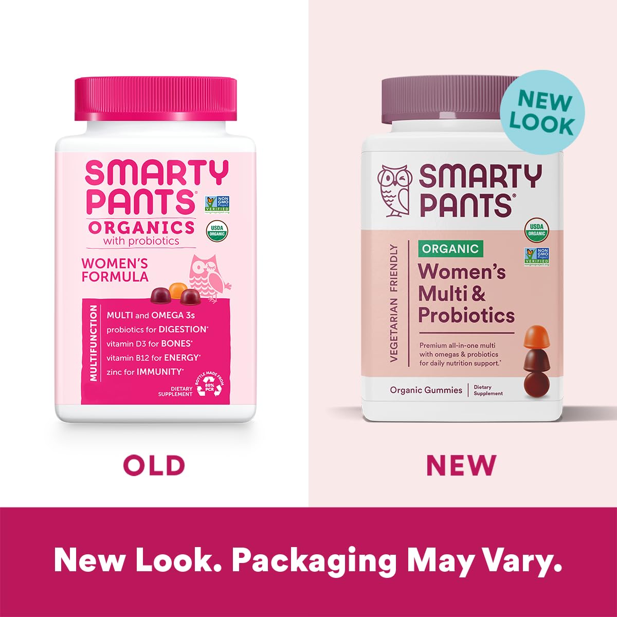 SmartyPants Organic Women's and Toddler Multivitamin Gummies, 120 Count
