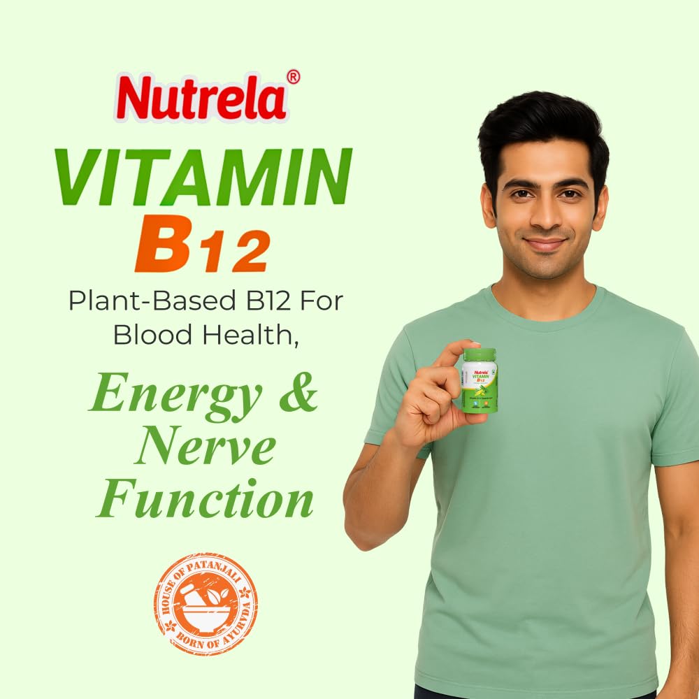 Nutrela Vitamin B12 Biofermented Plant-Based Supplement with Moringa & Aloe Vera Extract Capsules, 30 Count