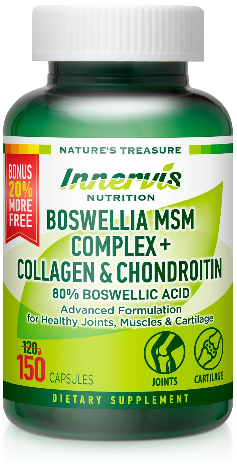 INNERVISNUTRITION Boswellia MSM Complex Capsules 150 Count