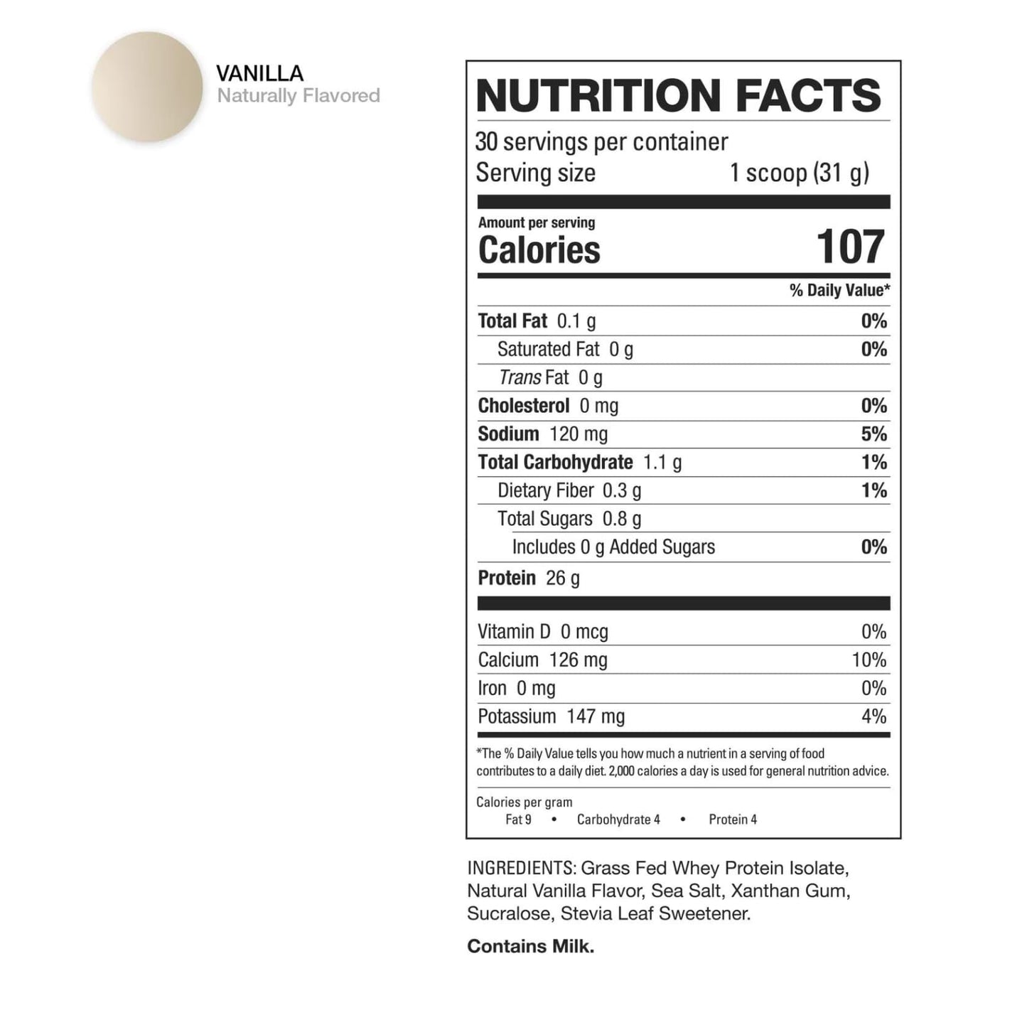 HD MUSCLE ProHD Protein Whey Isolate Powder, 30 Servings Vanilla