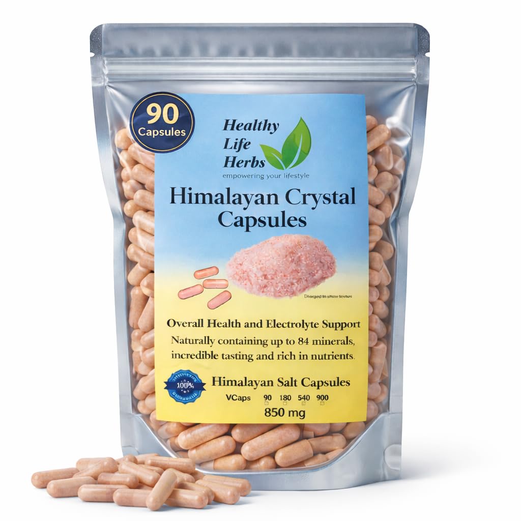 Healthy Life Herbs Pink Himalayan Salt Capsules 90 Count