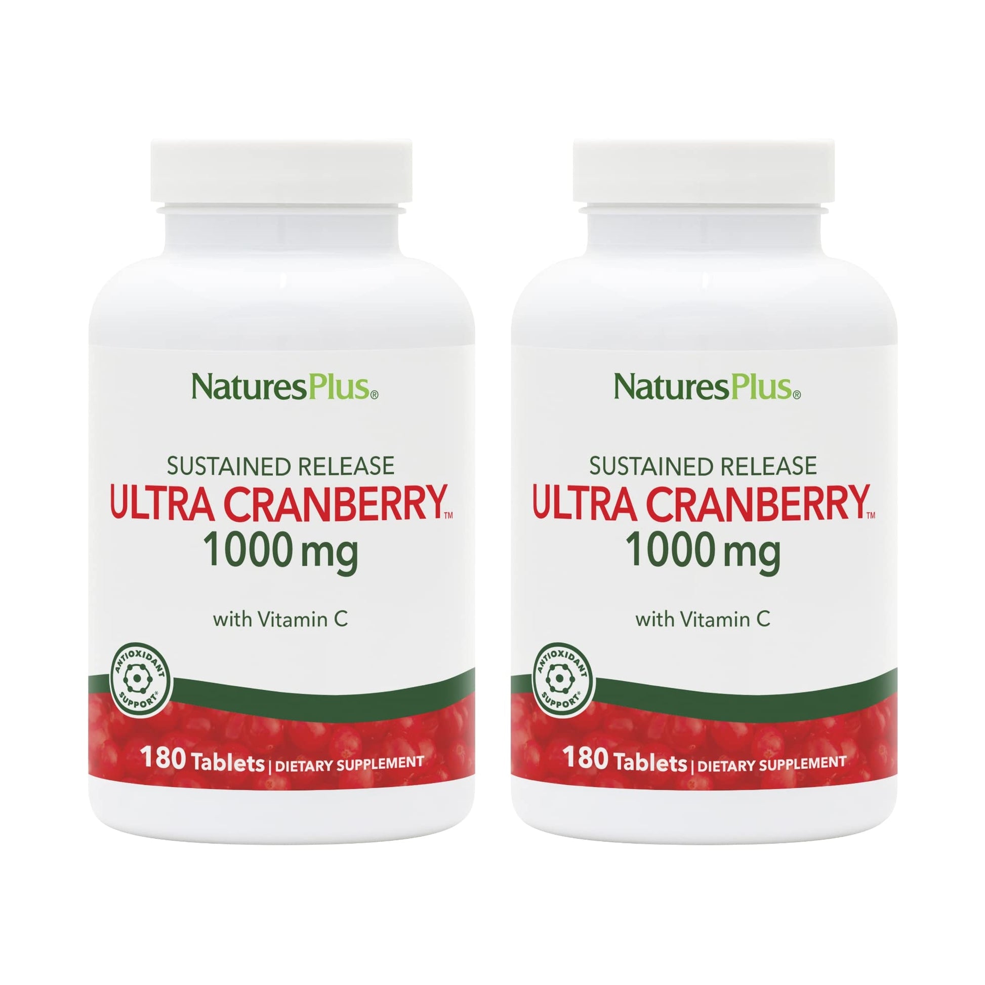 NaturesPlus Ultra Cranberry 1000-180 Sustained Release Tablets, 180 Count