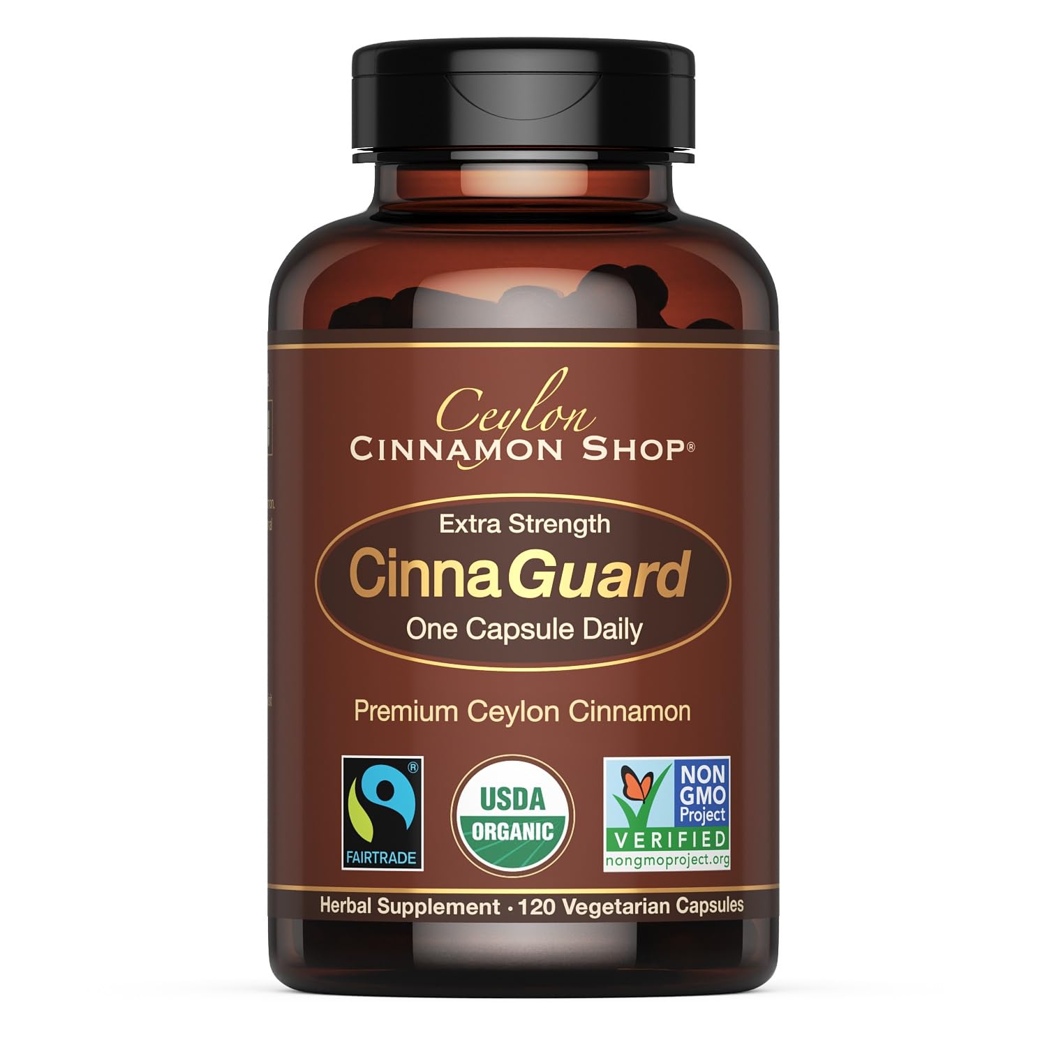 Ceylon Cinnamon Shop CinnaGuard Organic Ceylon Cinnamon Capsules, Capsule, 120 Count