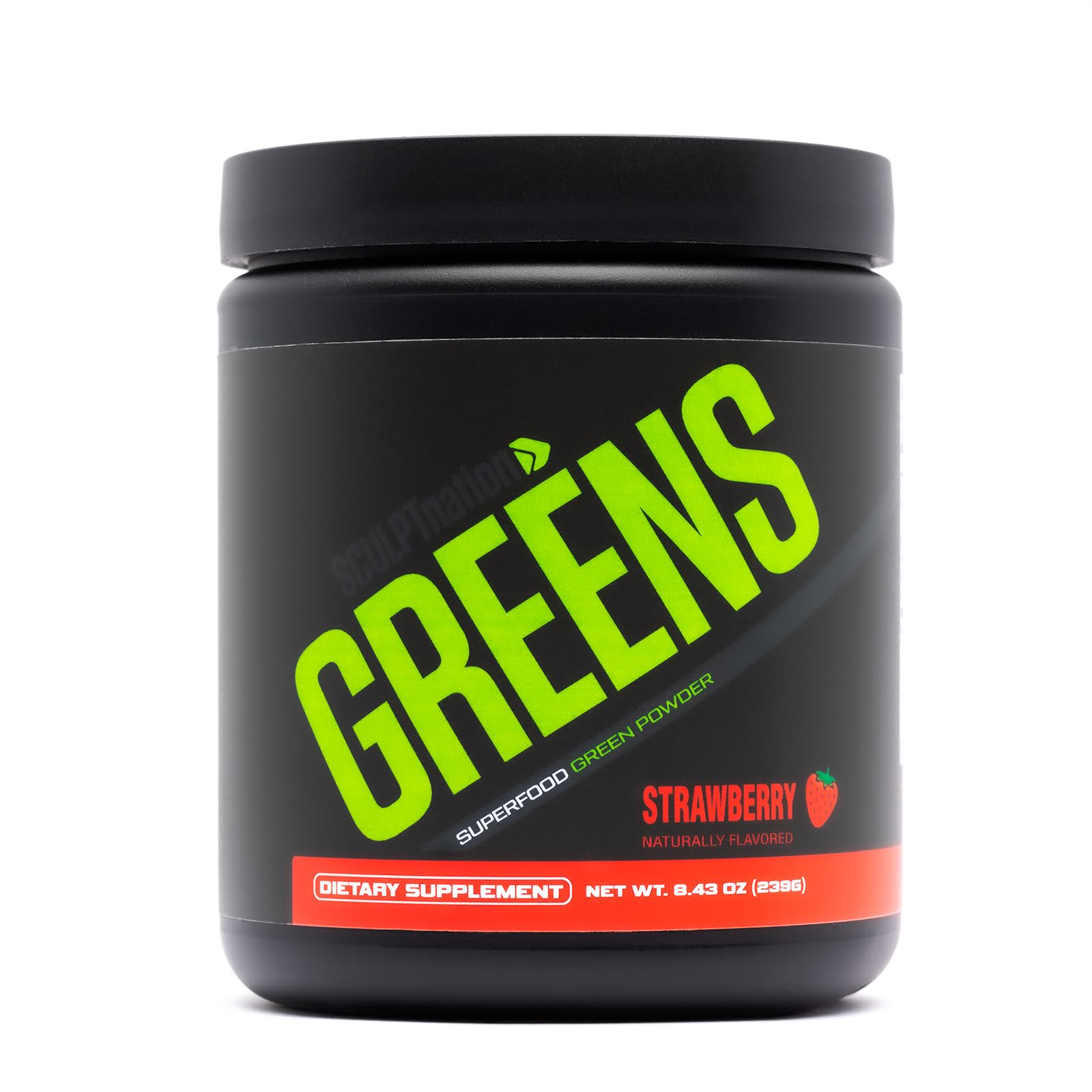 Sculpt Nation Greens Strawberry Powder with Collagen - Premium Greens & Superfood Blend, 8.4305