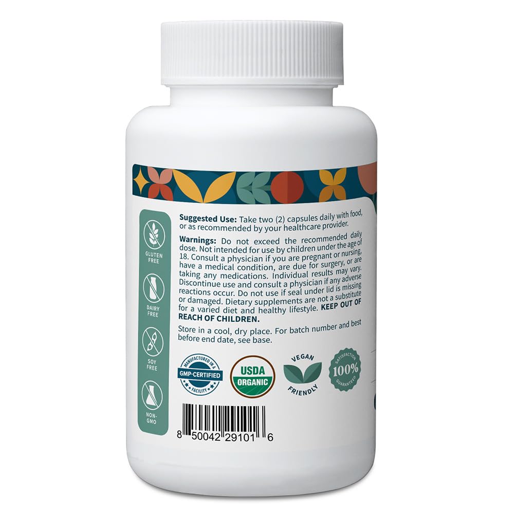 Pattern Wellness Organic Moringa Oleifera Supplement 60 Capsules