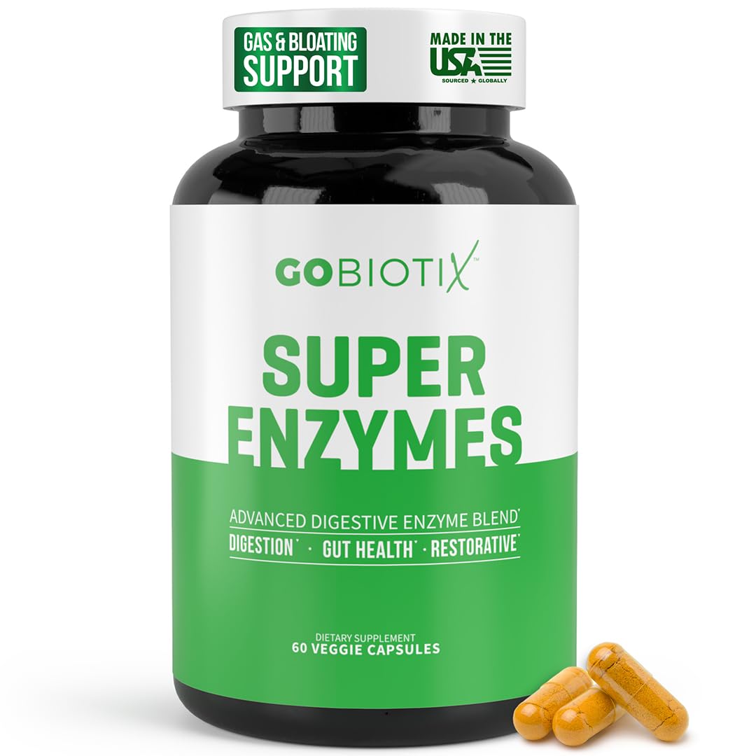 GOBIOTIX GoBiotix Digestive Enzymes Supplement with Prebiotics and Probiotics, 60 Capsules