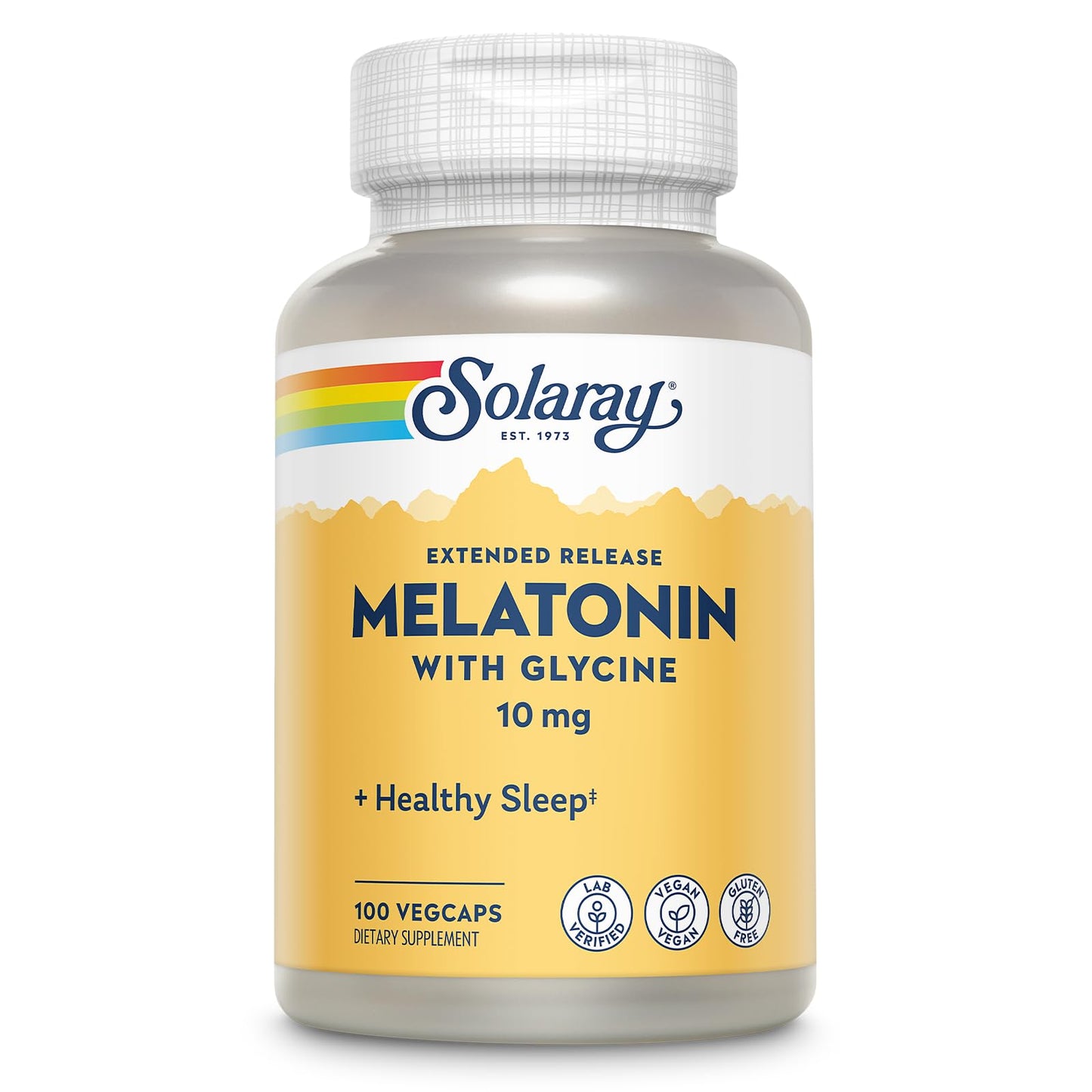 SOLARAY Melatonin 10mg with Glycine - Extended Release Capsule 100 VegCaps