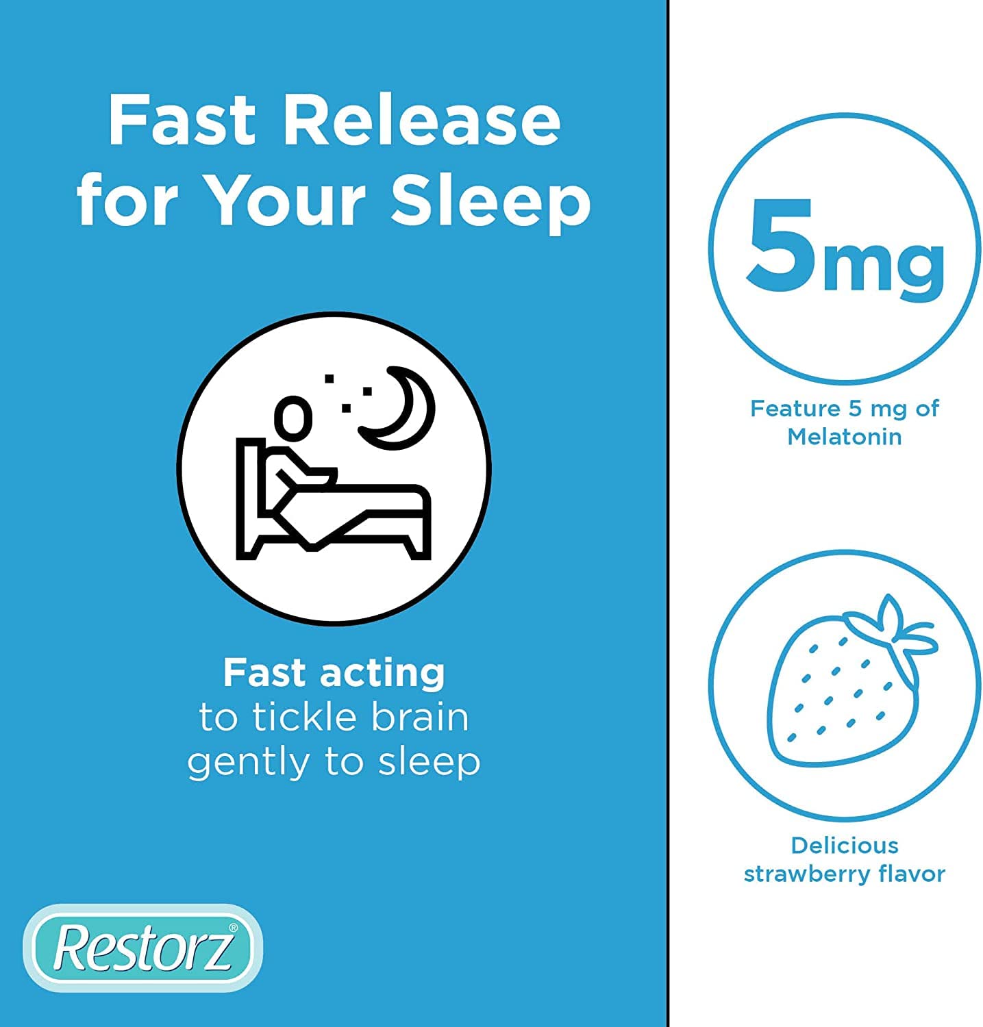 Restorz Restful Sleep Melatonin 5mg Gummies, 112 Count
