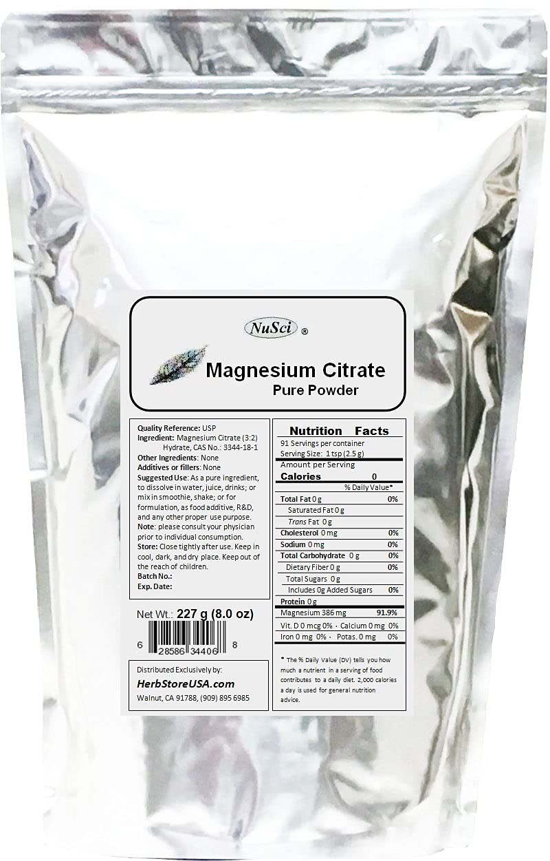 NuSci Magnesium Citrate Powder, 35.27 Ounce