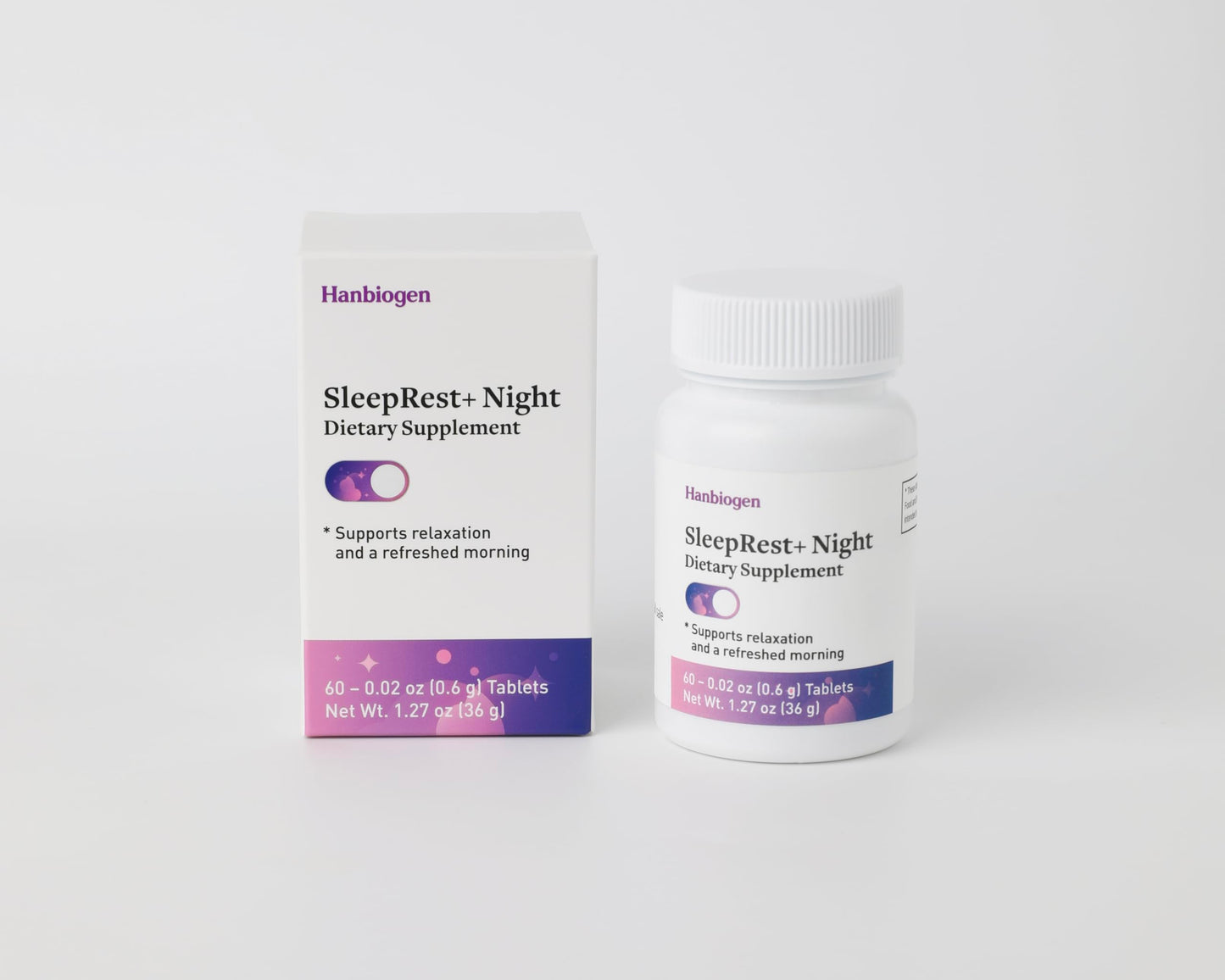 Hanbiogen SleepRest+ Night Melatonin-Free Sleep Supplement with Naturally Derived Hop Extract, Silk Peptide, Perilla Leaf Extract, L-Theanine & GABA - Fast-Acting, Non-Habit-Forming Formula, 60 Tablets