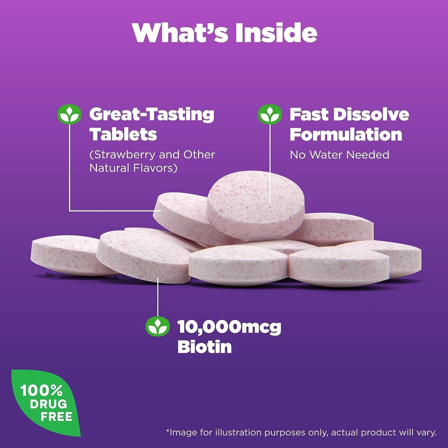 Natrol Biotin 10000mcg Fast-Dissolve Capsule, 60 Count