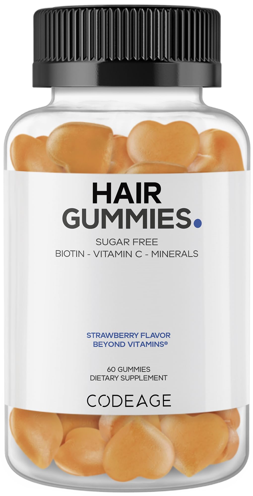 Codeage Hair Gummies Biotin 5000 mcg Gummy, 60 Count