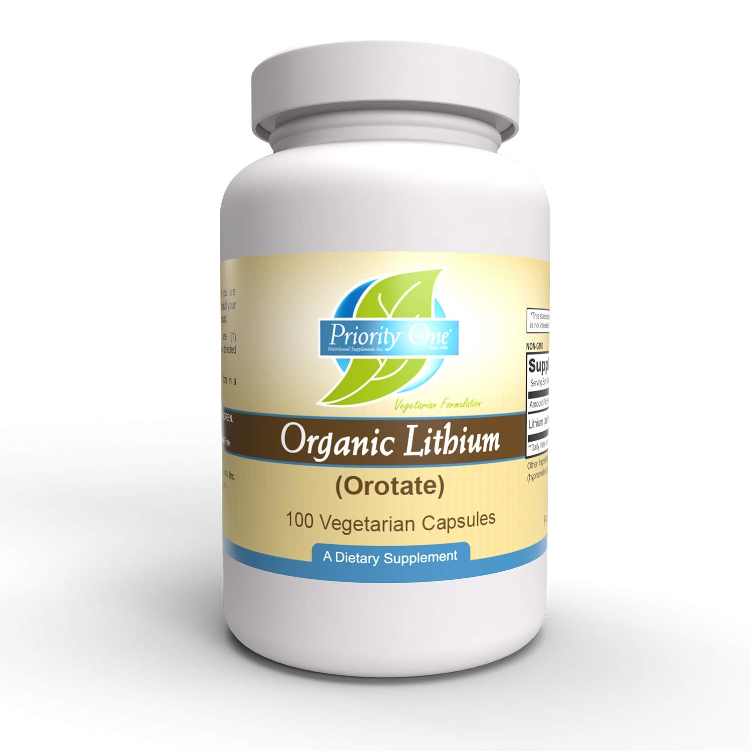 Priority One Vitamins Lithium Organic/Priority 5mg 100 Count Veggie Caps