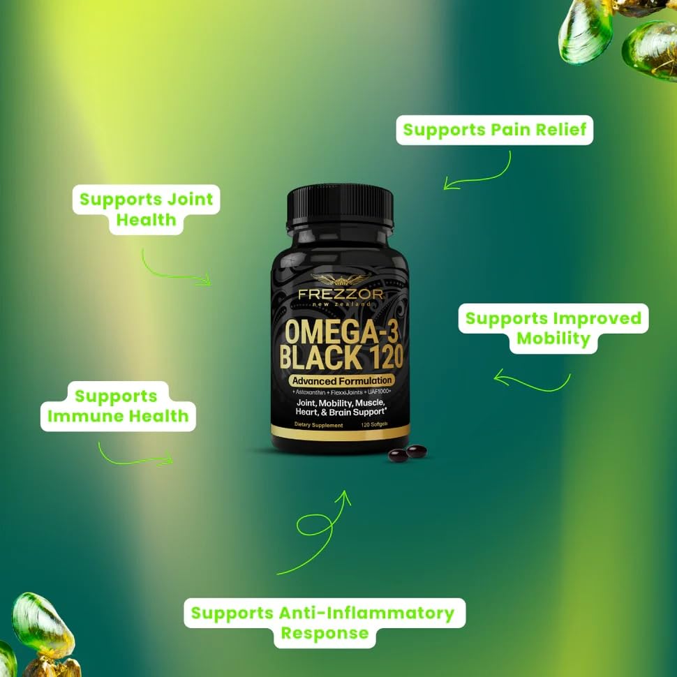 FREZZOR Omega-3 Black Green Lipped Mussel Oil Softgel 120 Count