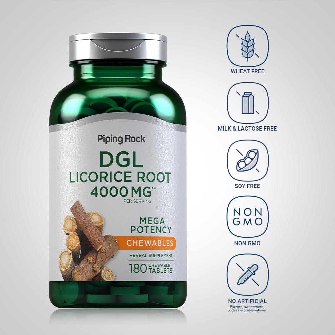Piping Rock DGL Licorice Chewable 180 Tablets