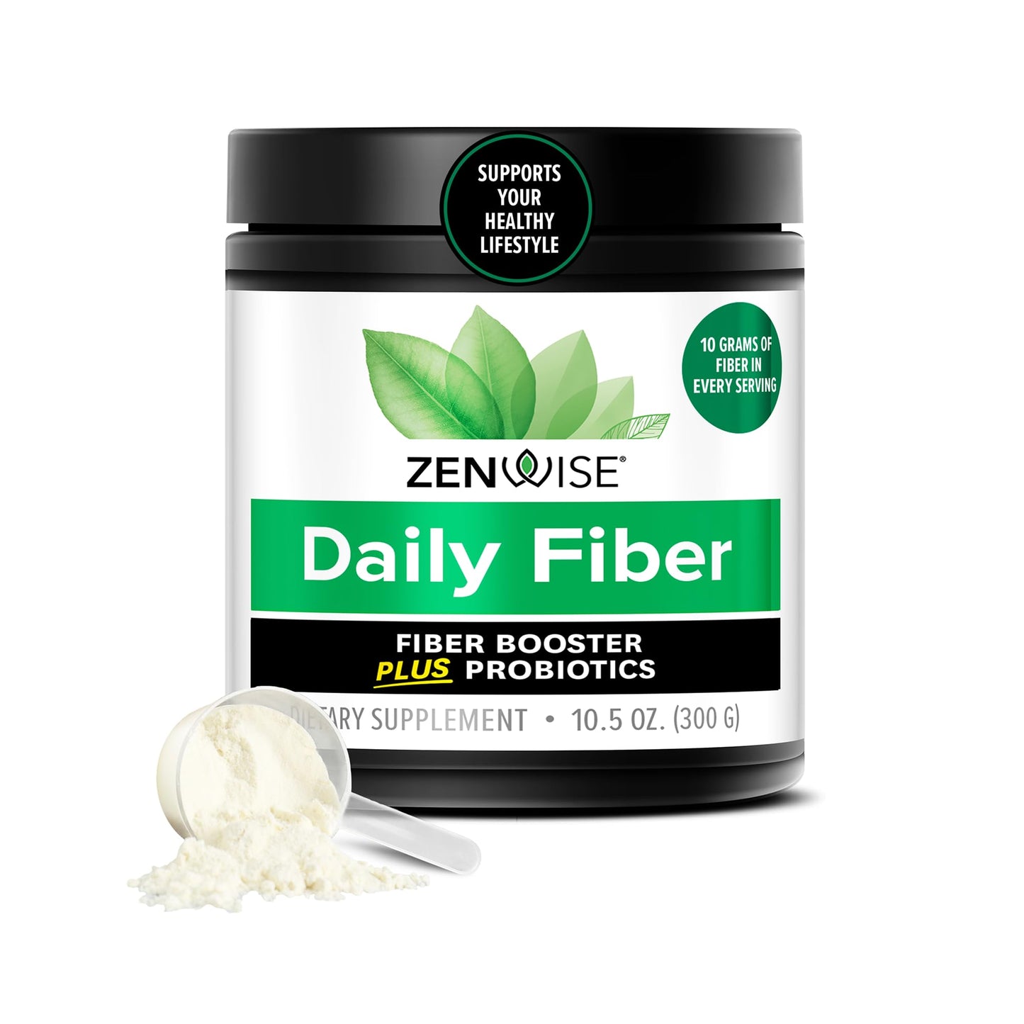 Zenwise Health Daily Probiotic Fiber Supplement with Metabolic Probiotics to Help Control Cravings and Support Digestive Health Powder 10.5 oz