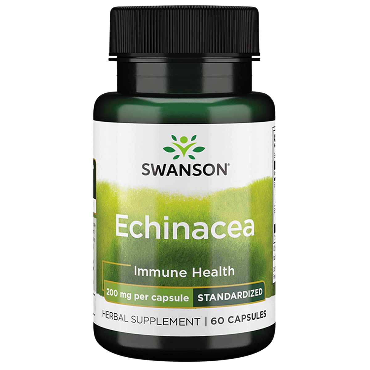 Swanson Echinacea Herb Standardized 200 mg Capsules, 60 Count