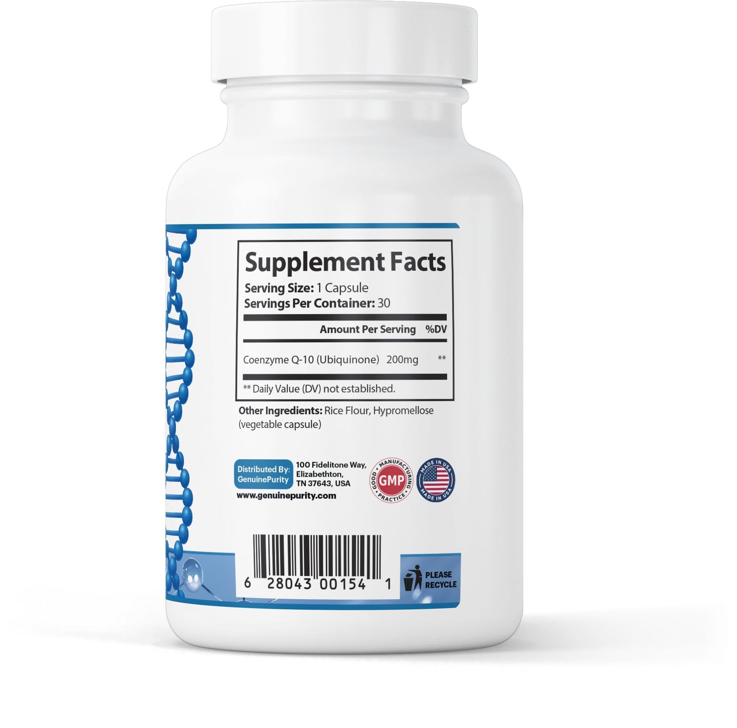 GenuinePurity CoQ10 200mg Capsule 30 Count