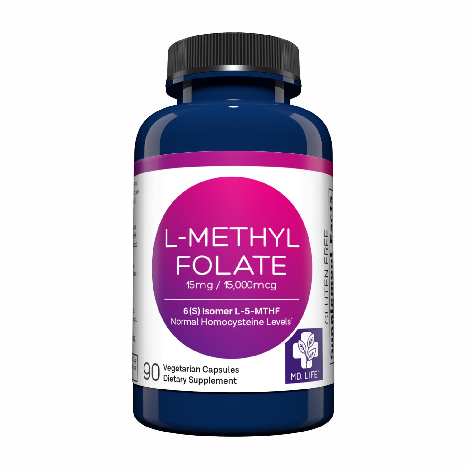 MD.LIFE L-Methylfolate 15 mg Supplement, 90 Capsules