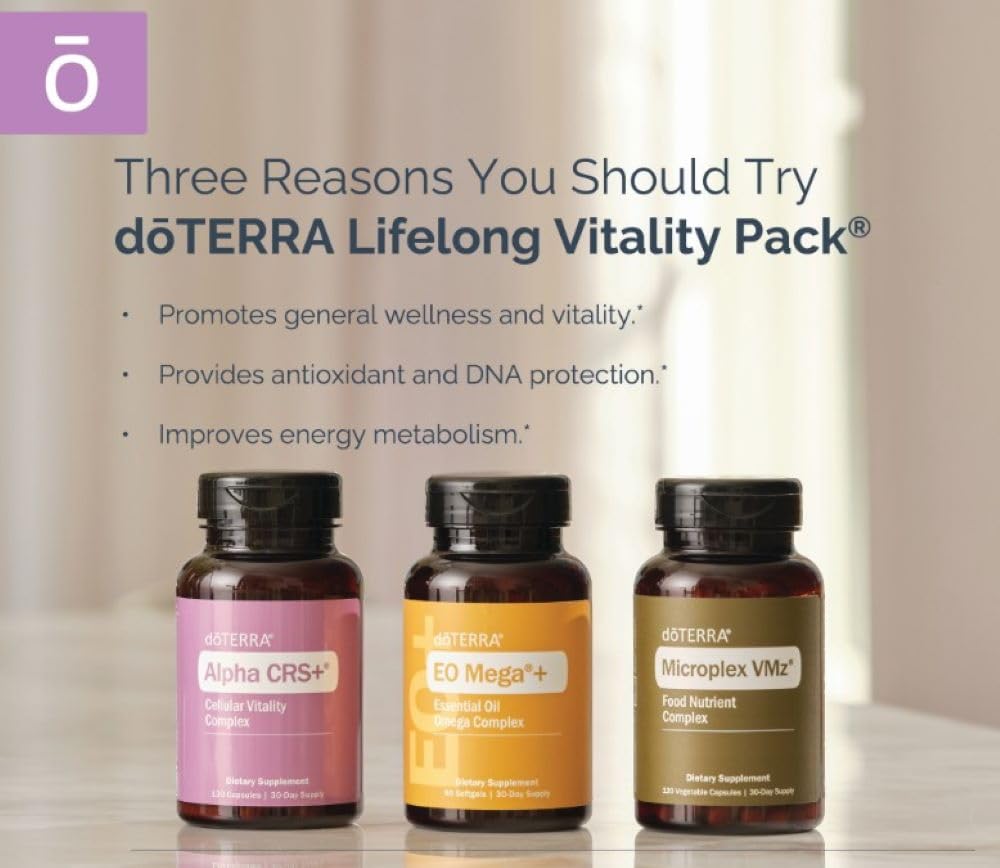 doTERRA Lifelong Vitality Pack - Alpha CRS+, xEO Mega and Microplex VMz Capsule 1 Count