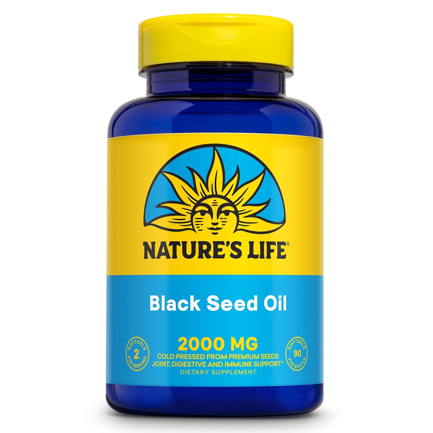 Nature's Life Black Seed Oil 2000mg Softgels, 90 Count