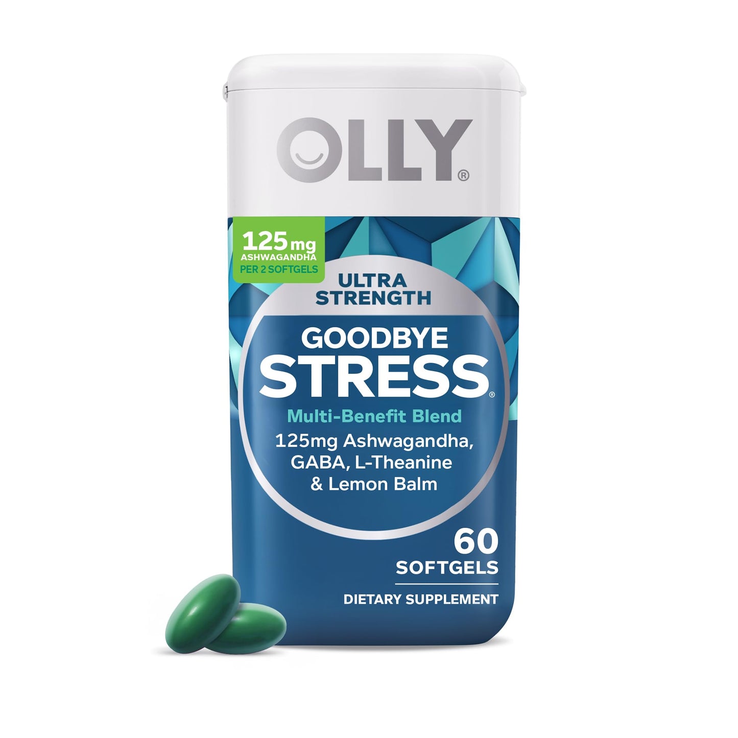 OLLY Ultra Strength Stress Softgels, Stress and Mood Support, 60 Softgels